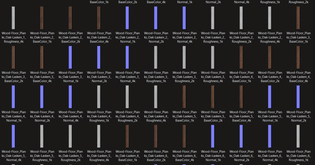 individual planks all organised