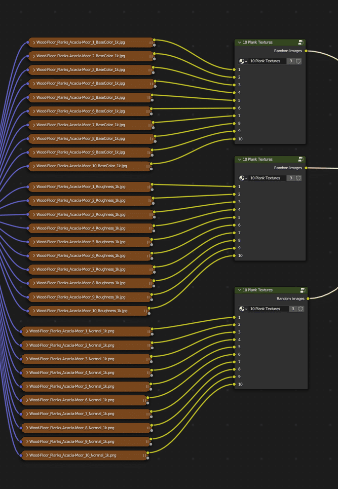 10 individual wood textures per material